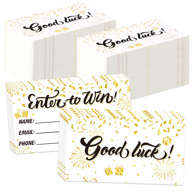 ABURRORI 600 Pcs Enter to Win Raffle Tickets Cards 3.5 x 2 Inch Golden Sunday Ticket Entry Form Cards for Contest  Auction  Raffles  Ballot Box with Space for Name  Email Address Phone Number Fields (600) - Image 1